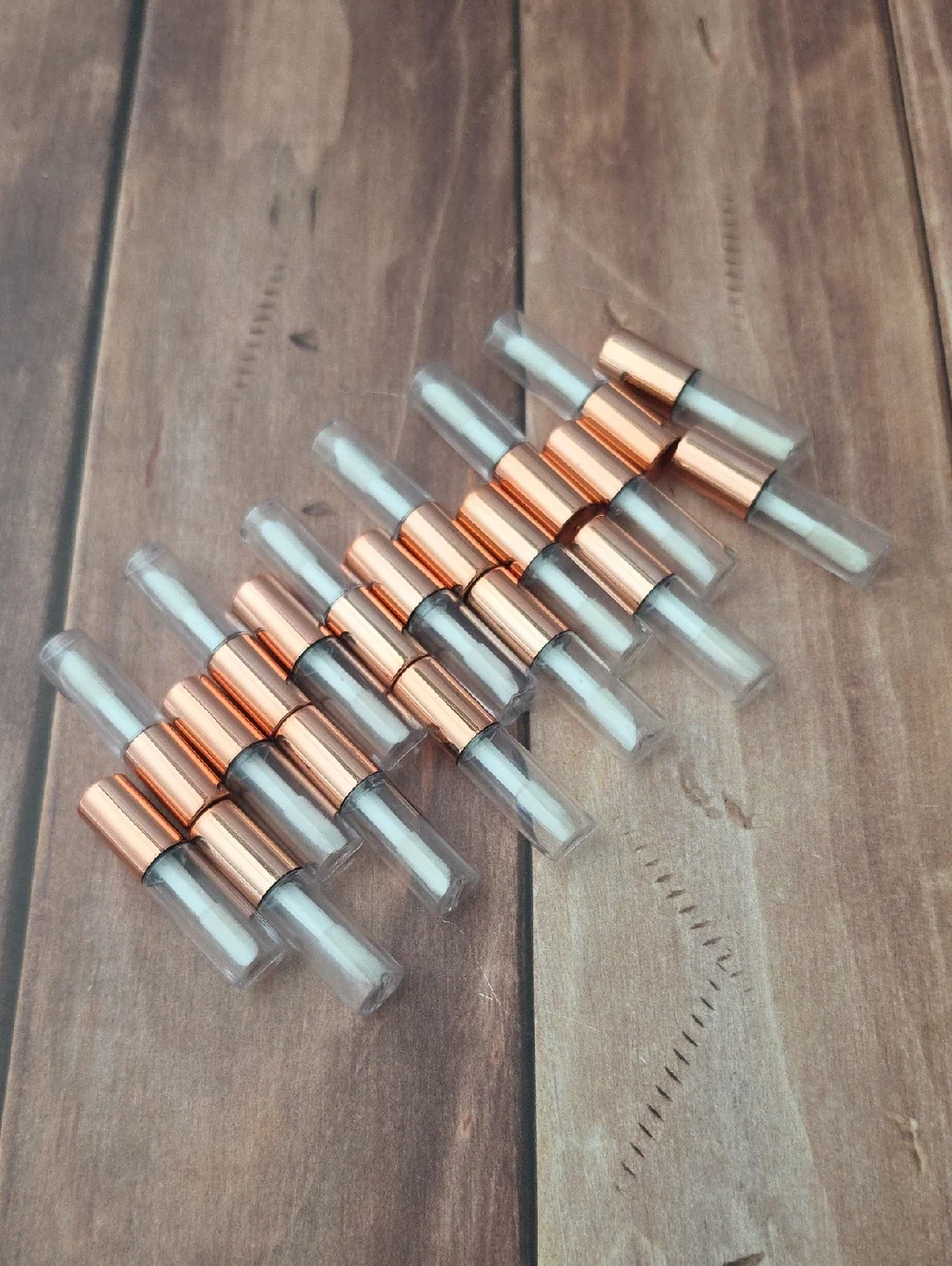 Rose Gold Lip Gloss Tubes - Clear Caps